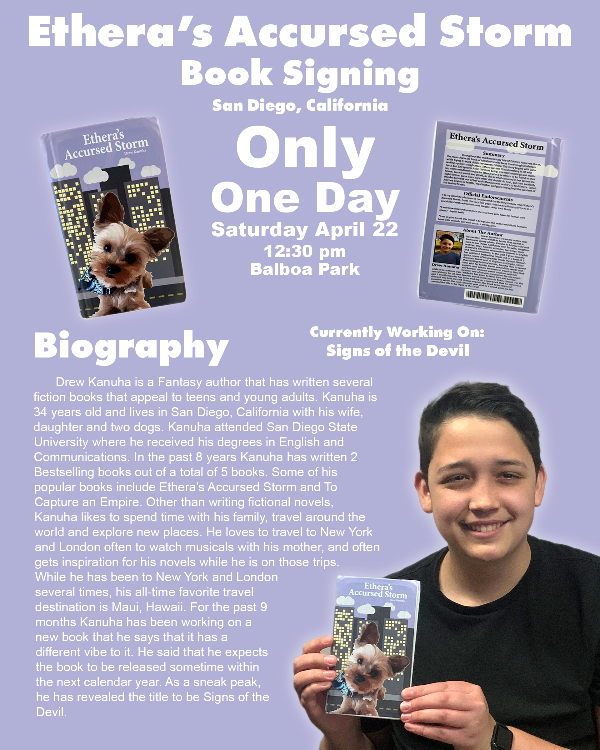 Book signing poster